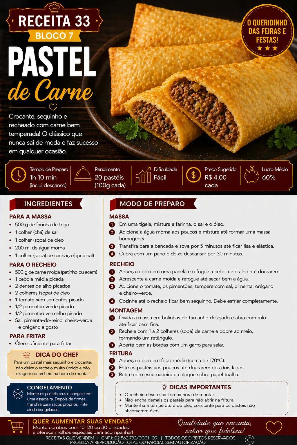 Pastel de carne do e-book